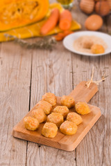 Pumpkin chicken meatballs.