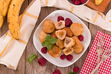 Banana fritters.