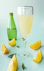 mocktail with mineral water and lemon juice