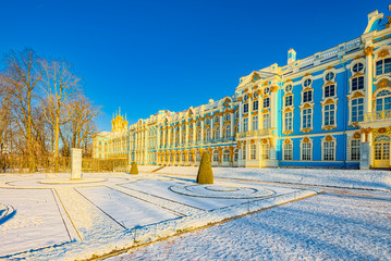 Ekaterininsky Palace, Tsarskoye Selo (Pushkin) suburb of Saint Petersburg. Russia.