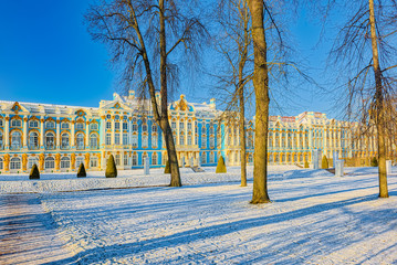 Ekaterininsky Palace, Tsarskoye Selo (Pushkin) suburb of Saint Petersburg. Russia.