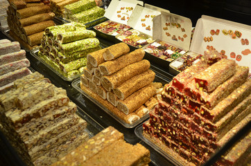 Lokum the Turkish Delight at Istanbul dessert shop.