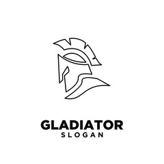 head gladiator line spartan logo icon design
