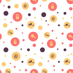 Data protection and personal security vector seamless pattern