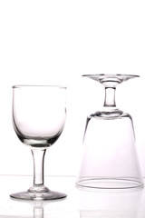 Empty wine glass, isolated on a white background