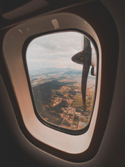 Naklejka premium view from the window of an airplane