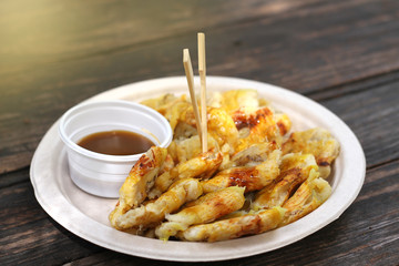 Grilled banana skewers , Bann khang wat in Chaing mai, Thailand