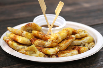 Grilled banana skewers , Bann khang wat in Chaing mai, Thailand