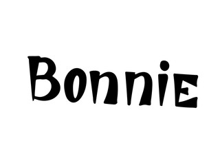 Bonnie. Woman's name. Hand drawn lettering. Vector illustration. Best for Birthday banner