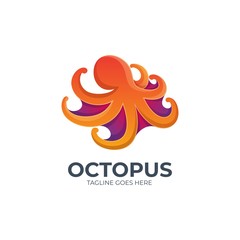 Vector Logo Illustration Octopus Gradient Colorful