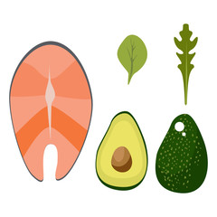 Salmon, Avocado, Arugula and Basil