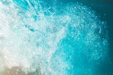 blue water with bubbles and blue drops background