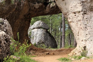 Obraz premium Mushroom rocks in Ciudad Encantada,Cuenca,Spain.photo