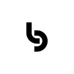 Naklejka premium Black and white letter LD DL L D initial logo icon
