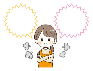 主婦、ふきだし、怒る