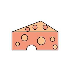 delicious cheese portion isolated icon