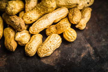 Peanuts in shell. Selecttive focus. Shallow depth of field.