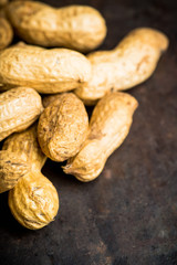 Peanuts in shell. Selecttive focus. Shallow depth of field.