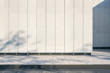 Abstract office building wall with sunlight. 3D Rendering