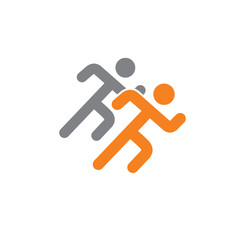 Running related icon on background for graphic and web design. Creative illustration concept symbol for web or mobile app