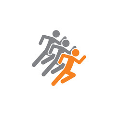 Running related icon on background for graphic and web design. Creative illustration concept symbol for web or mobile app