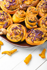 Turmeric buns with vegetable filling