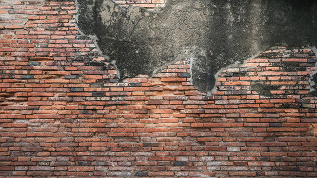 Red old brick wall texture background,brick wall texture for interior or exterior design backdrop,vintage tone.