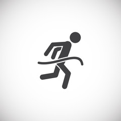 Running related icon on background for graphic and web design. Creative illustration concept symbol for web or mobile app