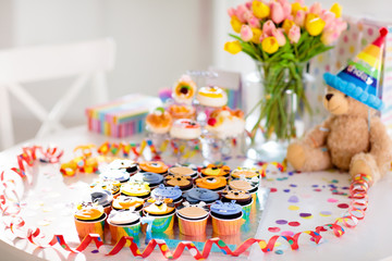 Cupcakes for kids birthday, child jungle party.
