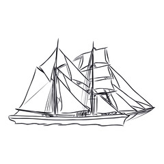 ship isolated on white background