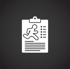 Running related icon on background for graphic and web design. Creative illustration concept symbol for web or mobile app