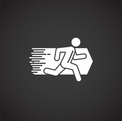 Running related icon on background for graphic and web design. Creative illustration concept symbol for web or mobile app