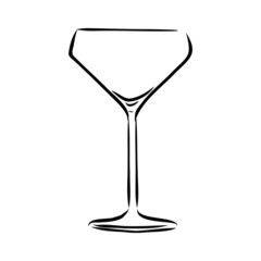 empty wine glass isolated on white background