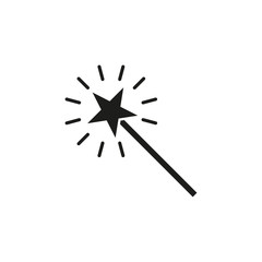 The icon is a magic wand. Simple vector illustration