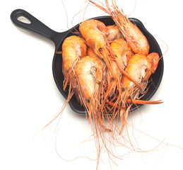 Shrimps in a pan