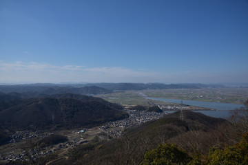 Fototapeta premium 日本の岡山県の美しい山の風景