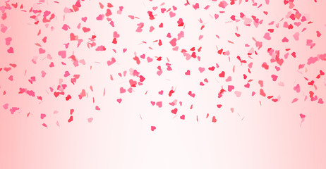 Red falling hearts Valentine day background