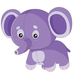 elephant toy stands and waits for someone to play with him, isolated object on a white background,