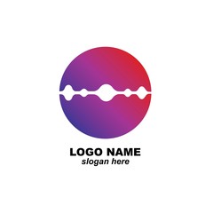 Sound waves vector illustration design template