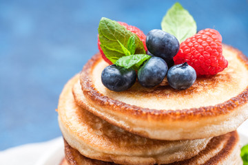 American Pancakes Brunch on Shrove Tuesday. Close Up View