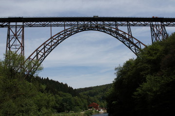 Old railway bridge over a river