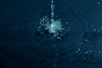 texture of water on black background, Water in night time