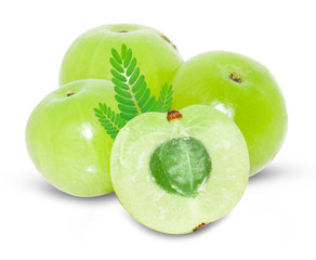 Indian gooseberry isolated on white background