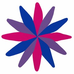 Bisexual Pride Flag flower illustration