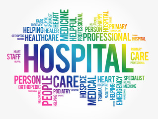 Fototapeta premium Hospital word cloud collage, healthcare concept background