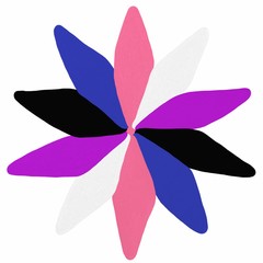 Genderfluid Pride Flag flower icon illustration