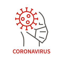 Coronavirus sumbol in human head