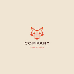 Fox logo design illustration vector template