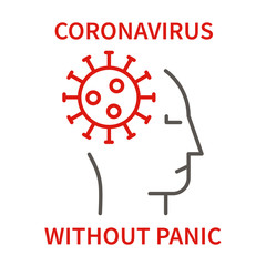 Coronavirus sumbol in human head