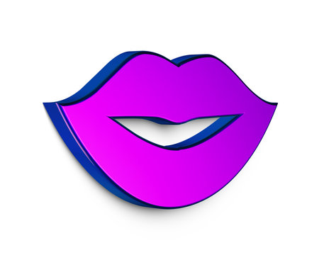 Dreidimensionale Lippen icon.